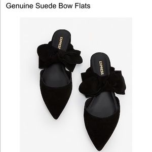 Express Genuine Suede Bow Flats-